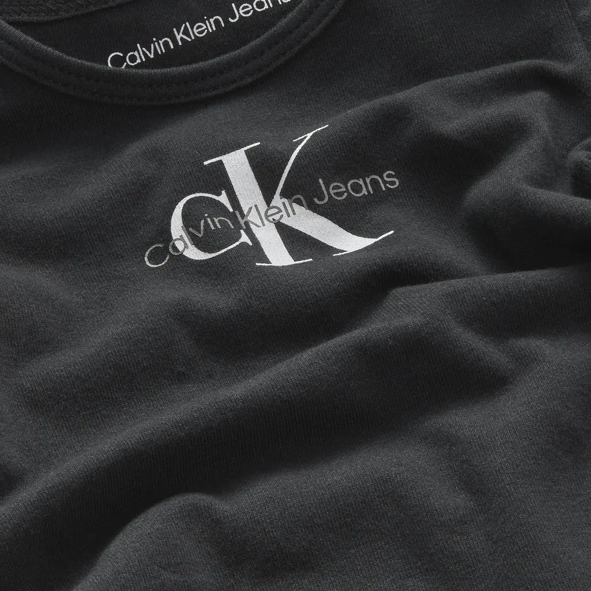Calvin Klein MONOGRAM SS BODY, BEH Siyah Yenidoğan Bodysuit