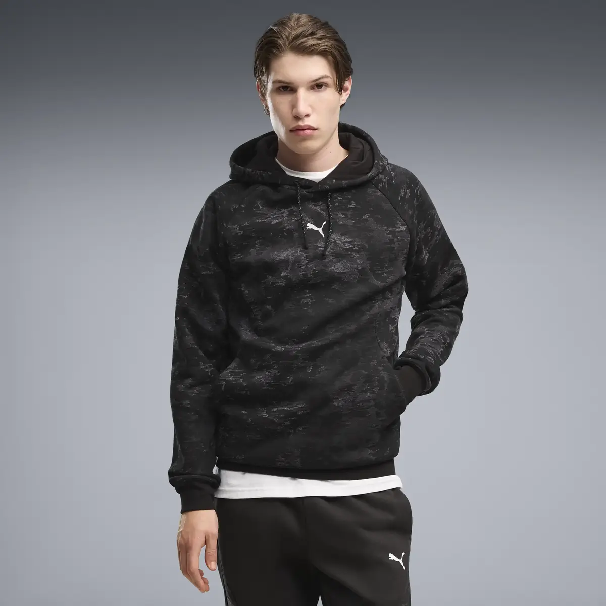 PUMA PUMA SPORT Camo Hoodie Siyah Erkek Sweatshirt