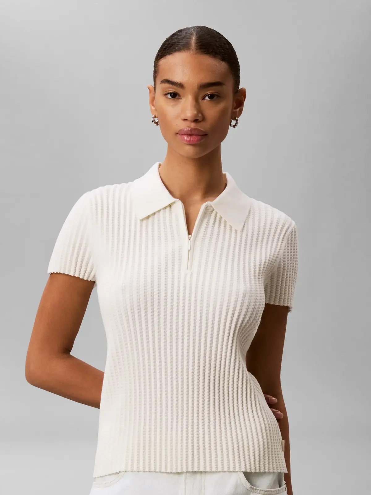 ZIGZAG RIB SS ZIP UP, YAS