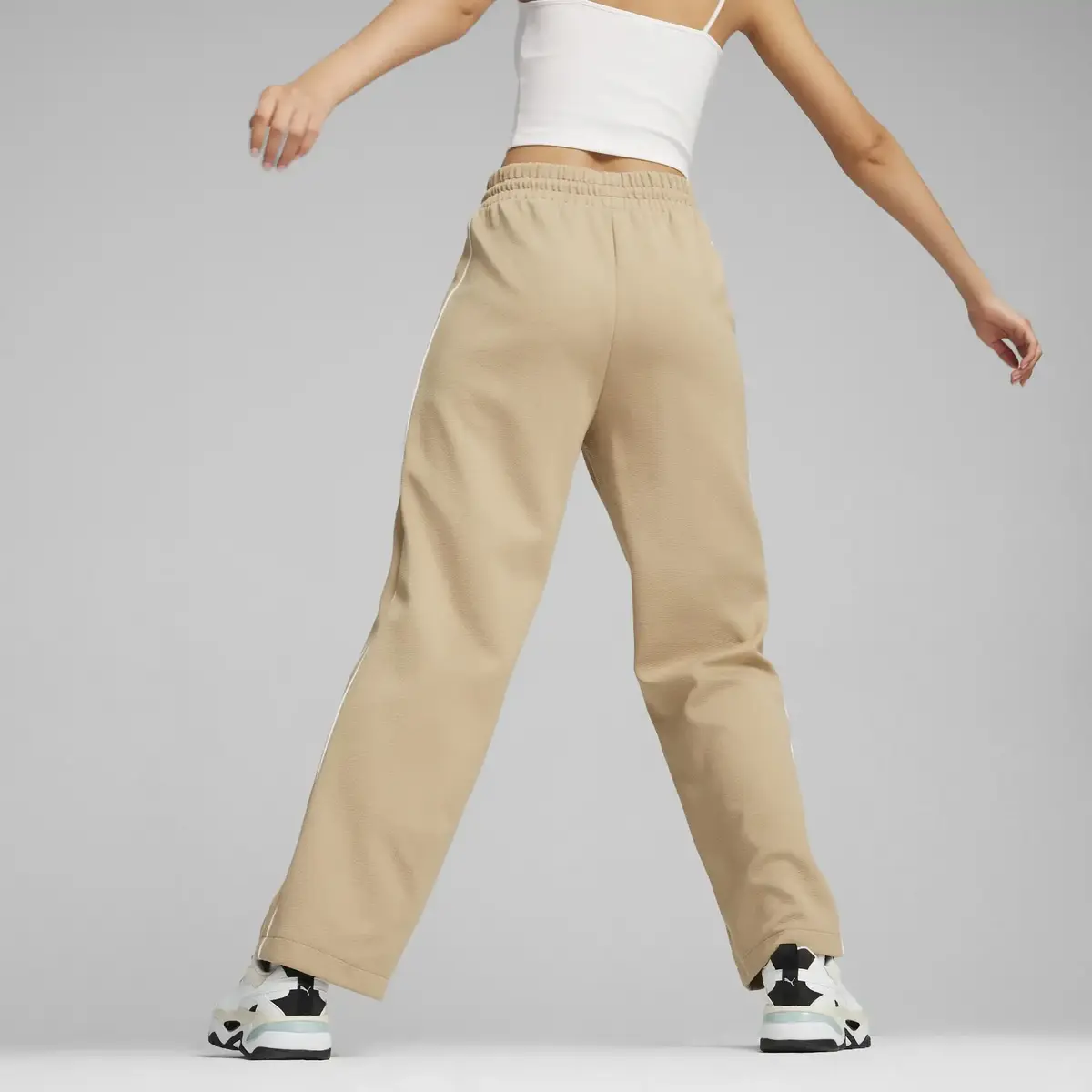 PUMA T7 High Waist Pants Bej Kadın Eşofman Altı