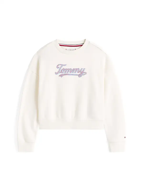 Tommy Hilfiger TOMMY SCRIPT SEQUIN, YA8 Beyaz Kız Çocuk Sweatshirt