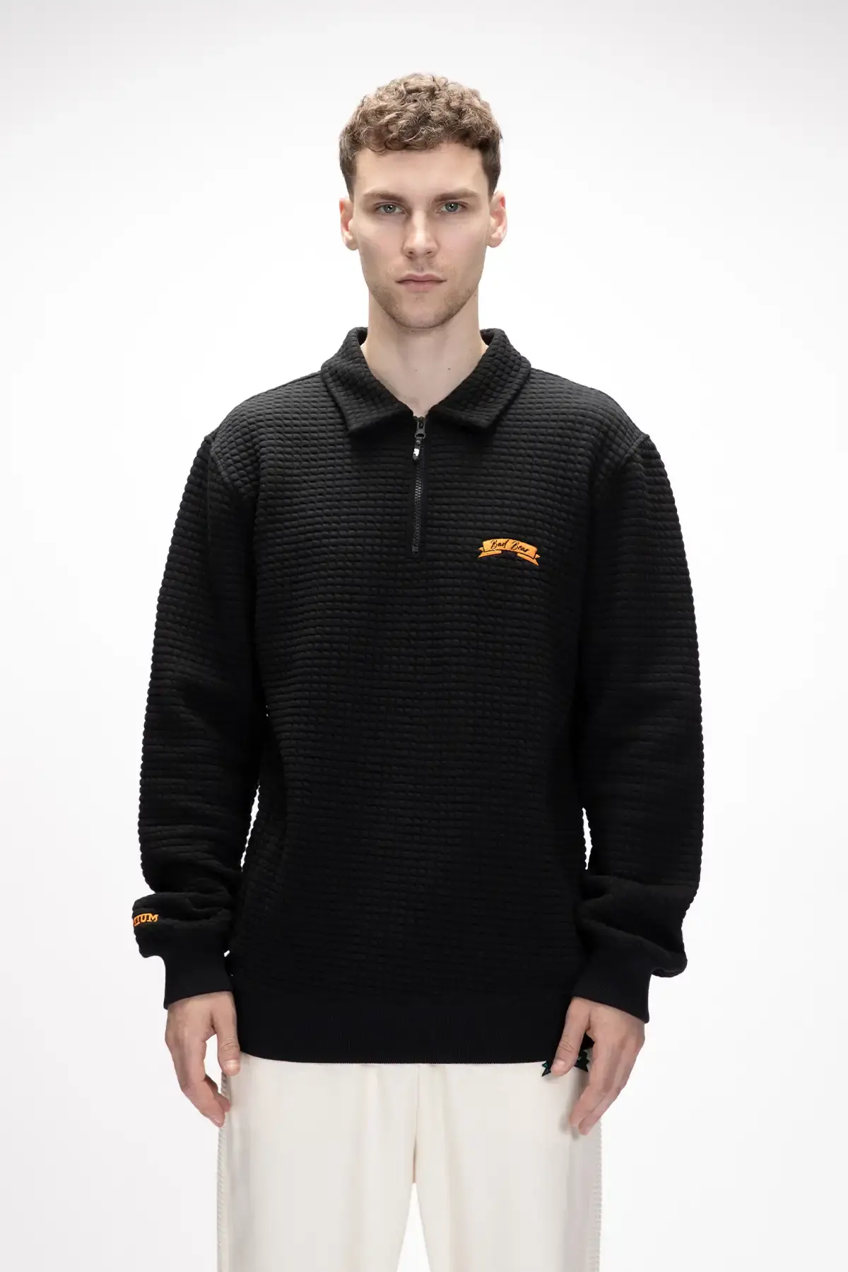 BAD BEAR DIEZ HALF ZIP Erkek Siyah Fermuarlı Sweatshirt