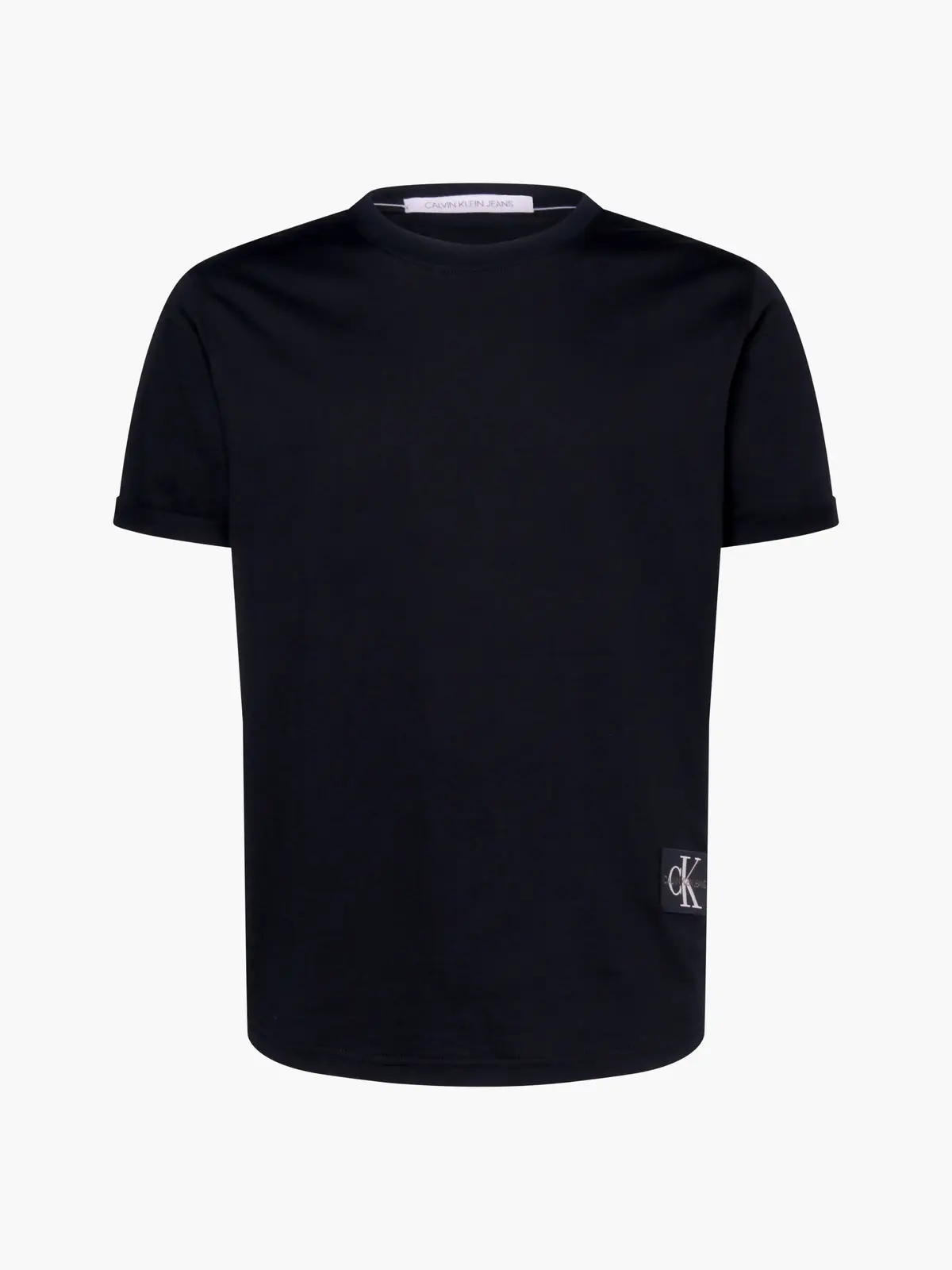 Calvin Klein BADGE TURN UP SLEEVE Erkek Siyah T-Shirt