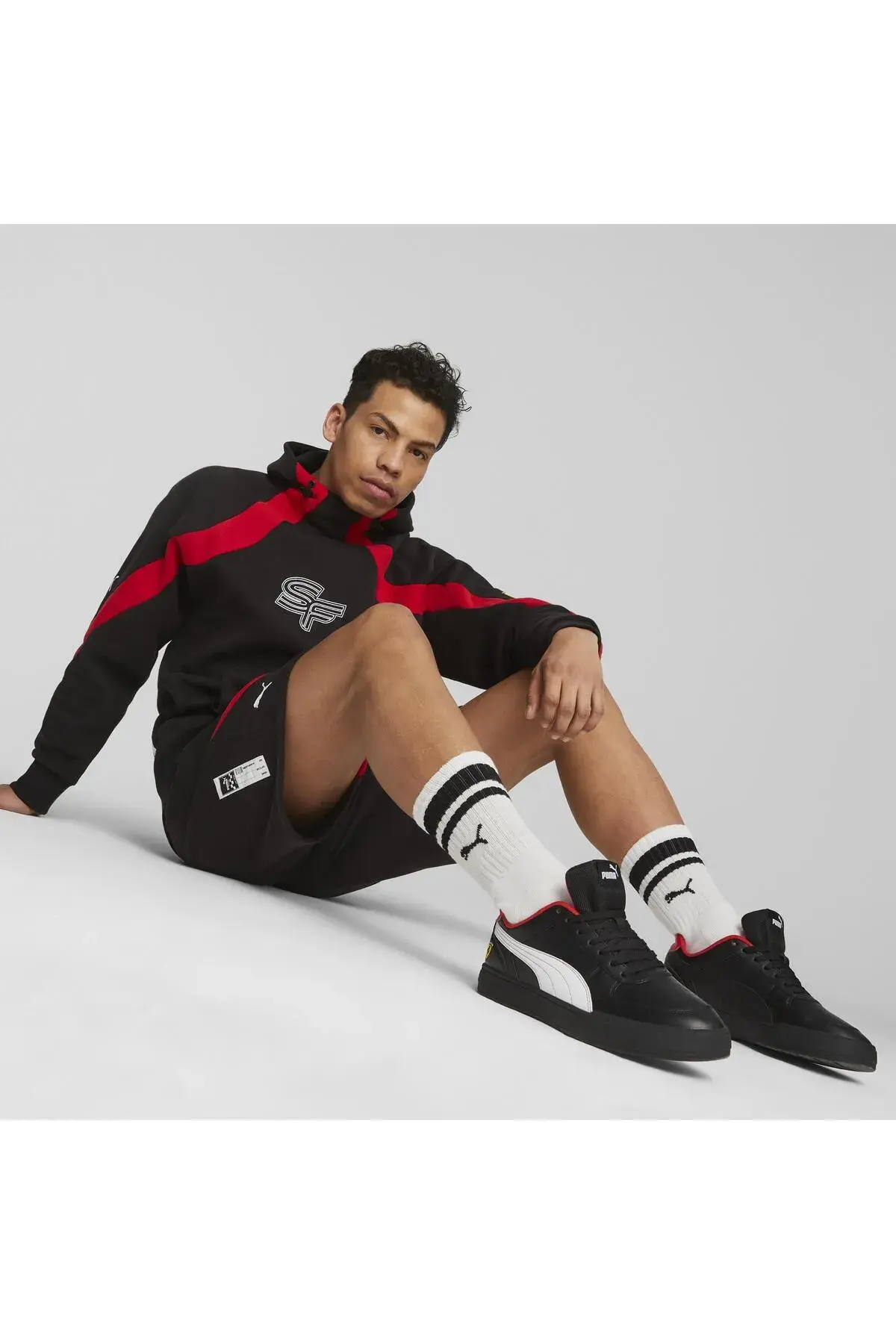 Puma Ferrari Race Statement Hoodie Siyah Erkek Hoodie