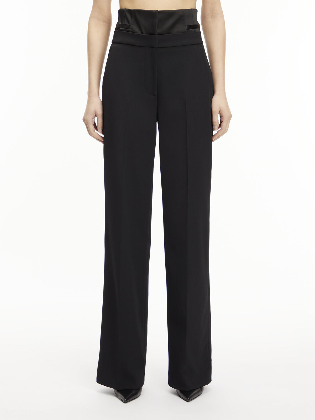 Calvin Klein TUX SATIN WOOL CORSE Kadın Siyah Chino