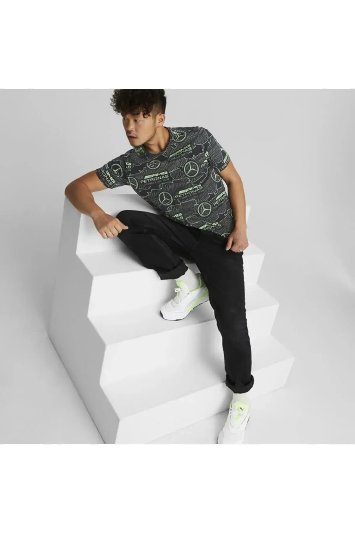 Puma Mapf1 Aop Logo Tee Siyah Erkek T-Shirt