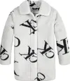 Calvin Klein MONOGRAM AOP TEDDY C Kadın Beyaz Mont
