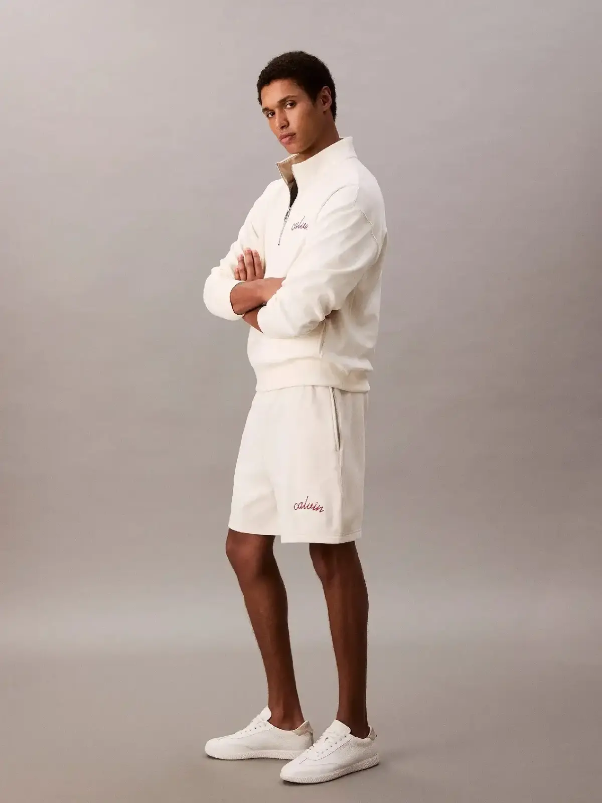 Calvin Klein PREMIUM TERRY CHAIN STITCH SHORT Bej Erkek Şort