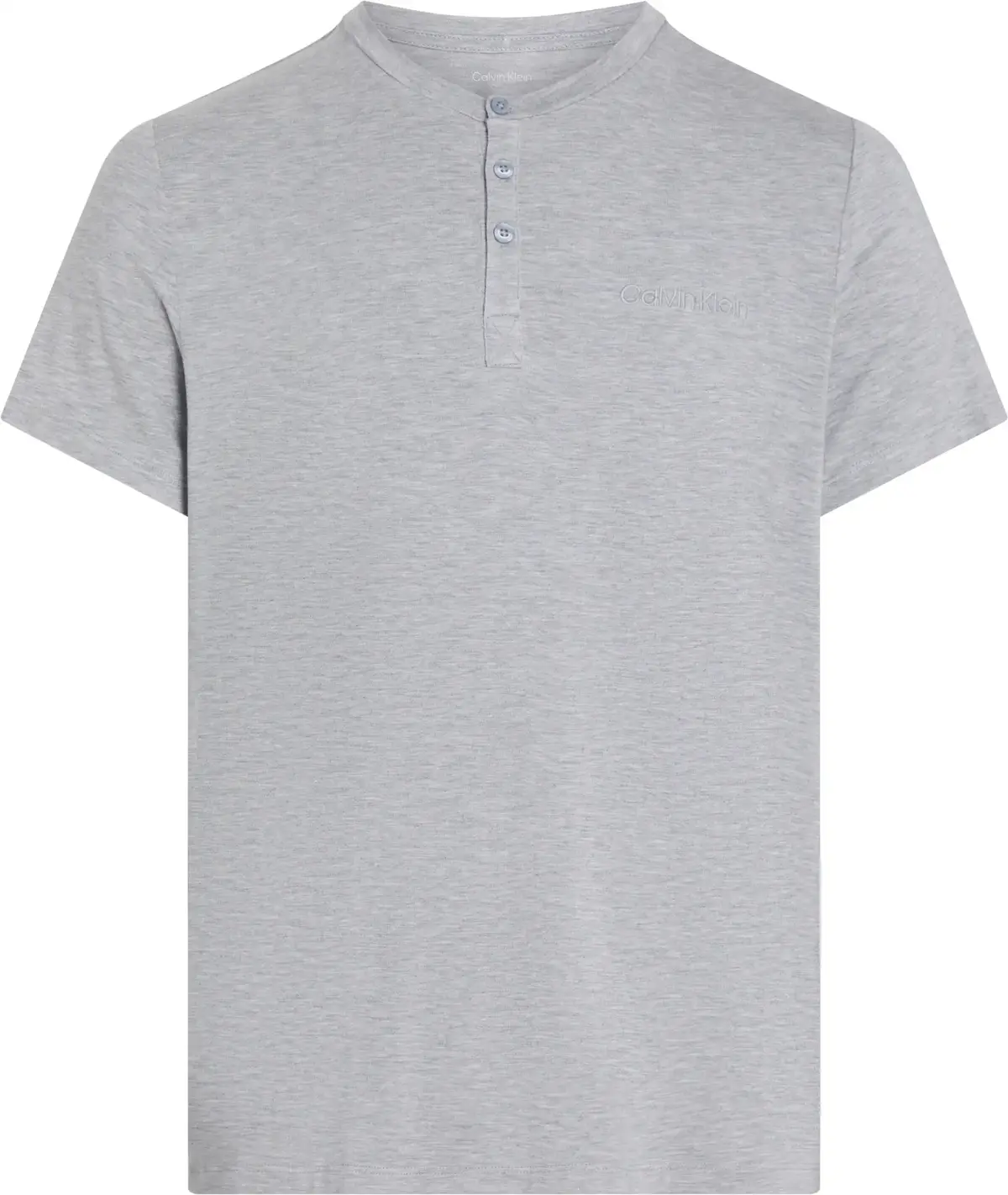 Calvin Klein MODAL S/S HENLEY, P7A Gri Erkek T-Shirt & Polo
