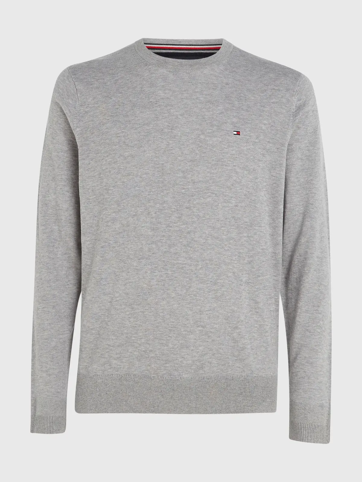 Tommy Hilfiger CORE COTTON-SILK CNE Erkek Gri Kazak