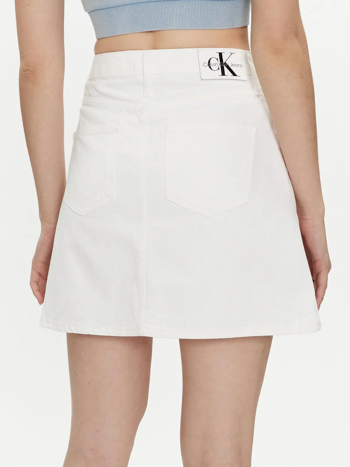 Calvin Klein HR A-LINE MINI SKIRT, 1AA Beyaz Kadın Etek