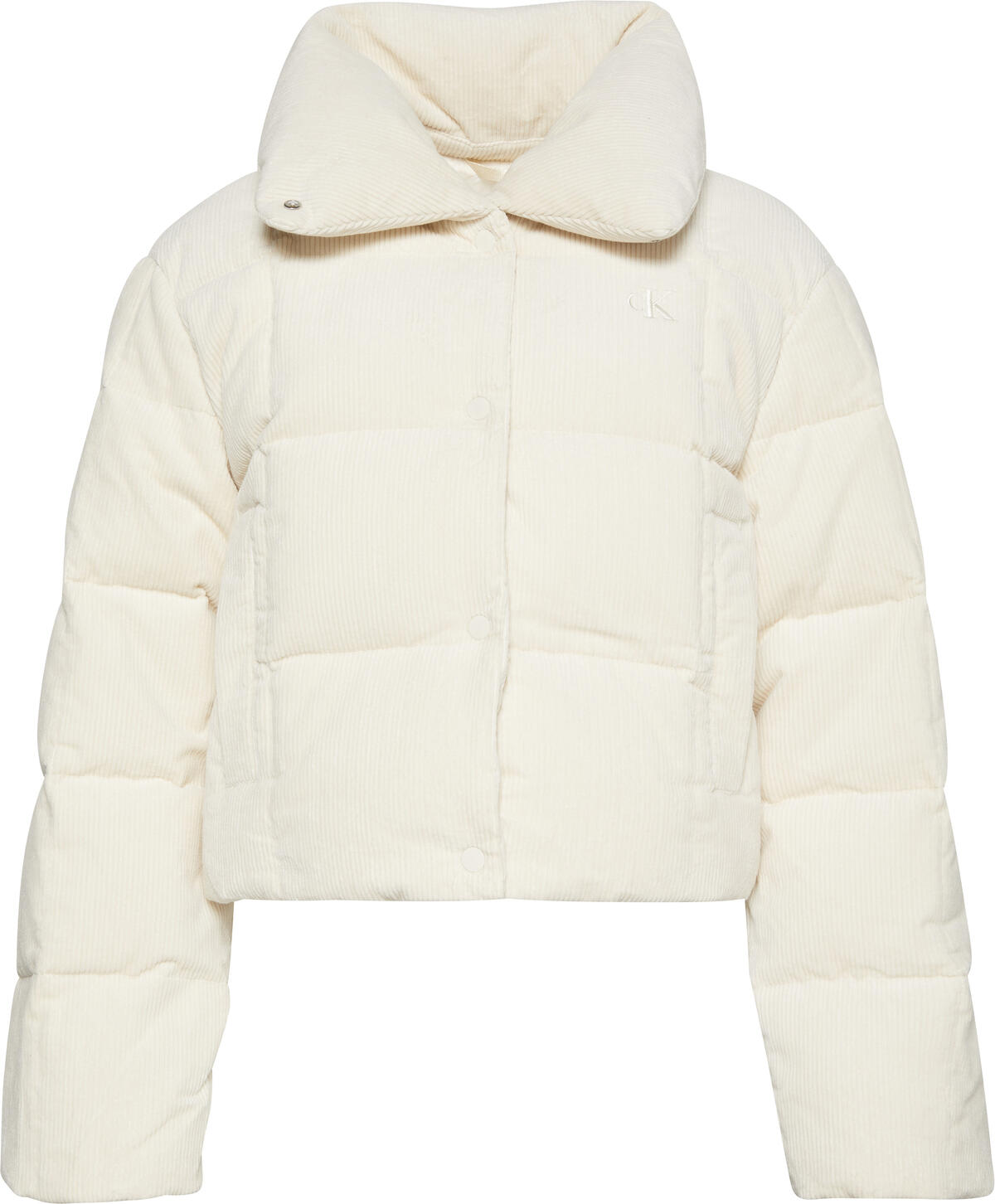 Calvin Klein CORDUROY INSULATED DOWN PUFFER Beyaz Kadın Mont