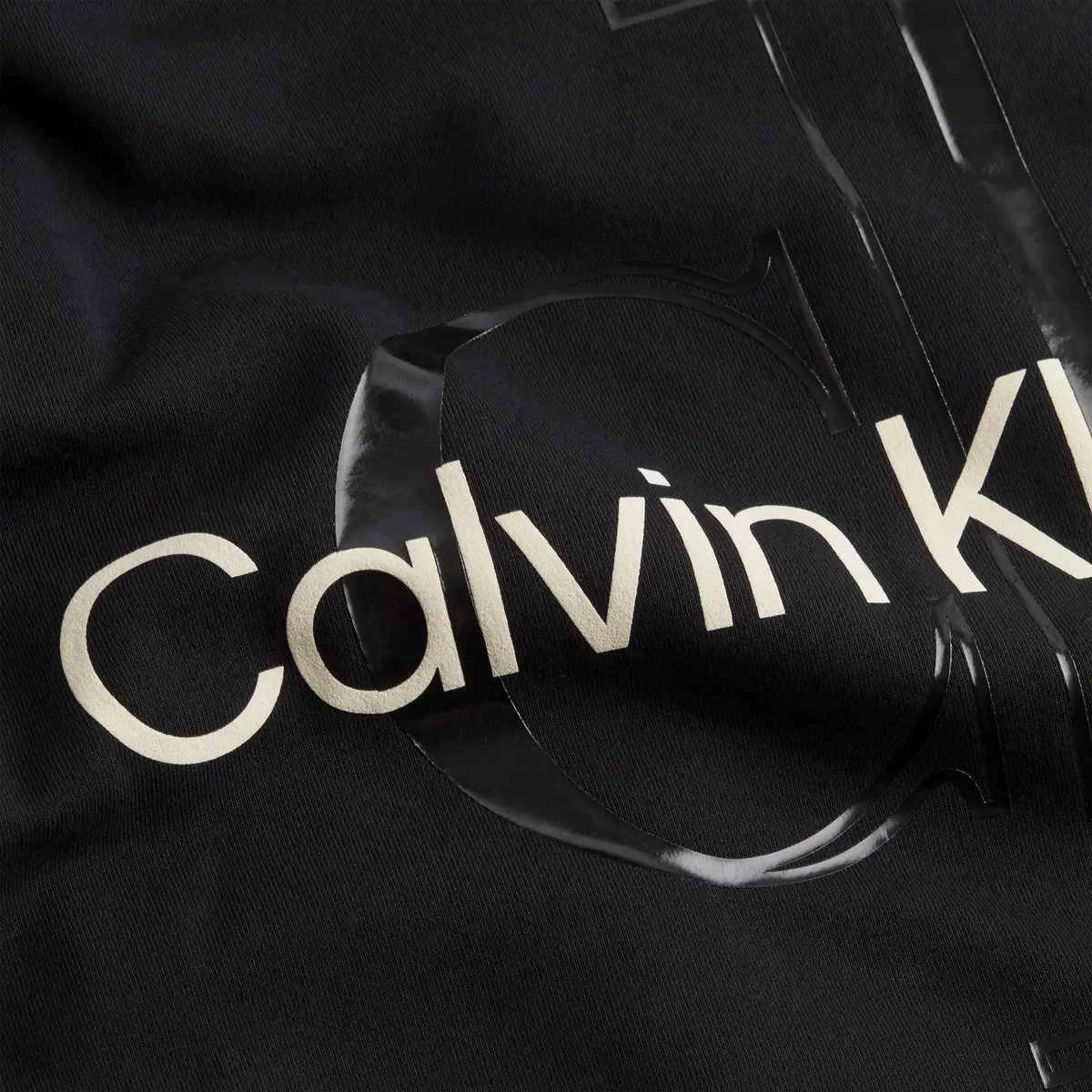 Calvin Klein GLOSSY MONOGRAM HOOD Kadın Siyah Hoodie