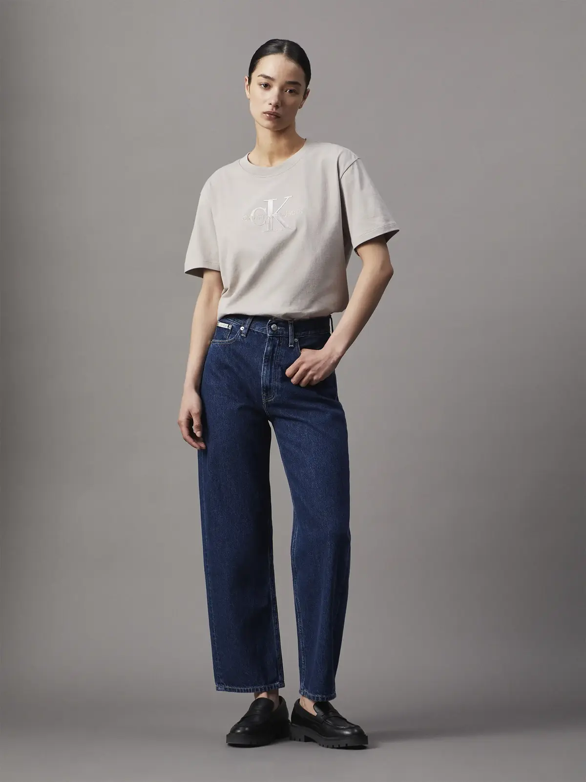 Calvin Klein EMBROIDERED MONOLOGO Erkek Kahverengi T-Shirt