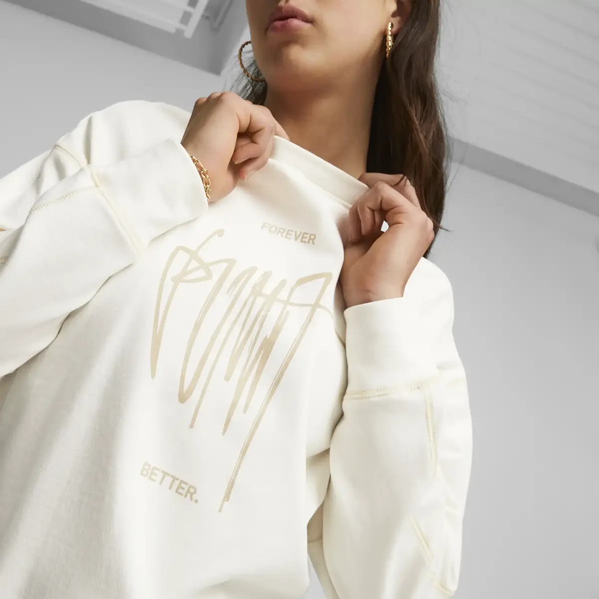 Puma CLASSICS Crew Krem Kadın Mont