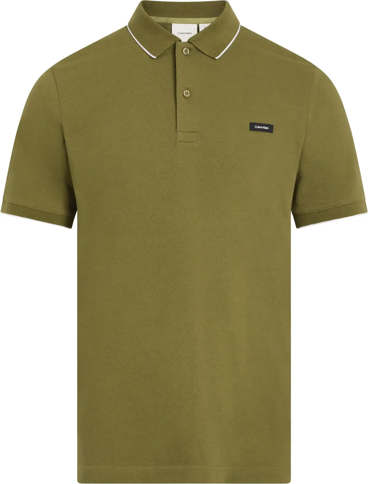 Calvin Klein STRETCH PIQUE TIPPIN, LHT Yeşil Erkek T-Shirt & Polo