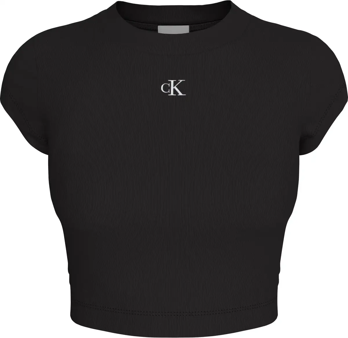 Calvin Klein CK RIB BABY TEE Siyah Kadın Tişört