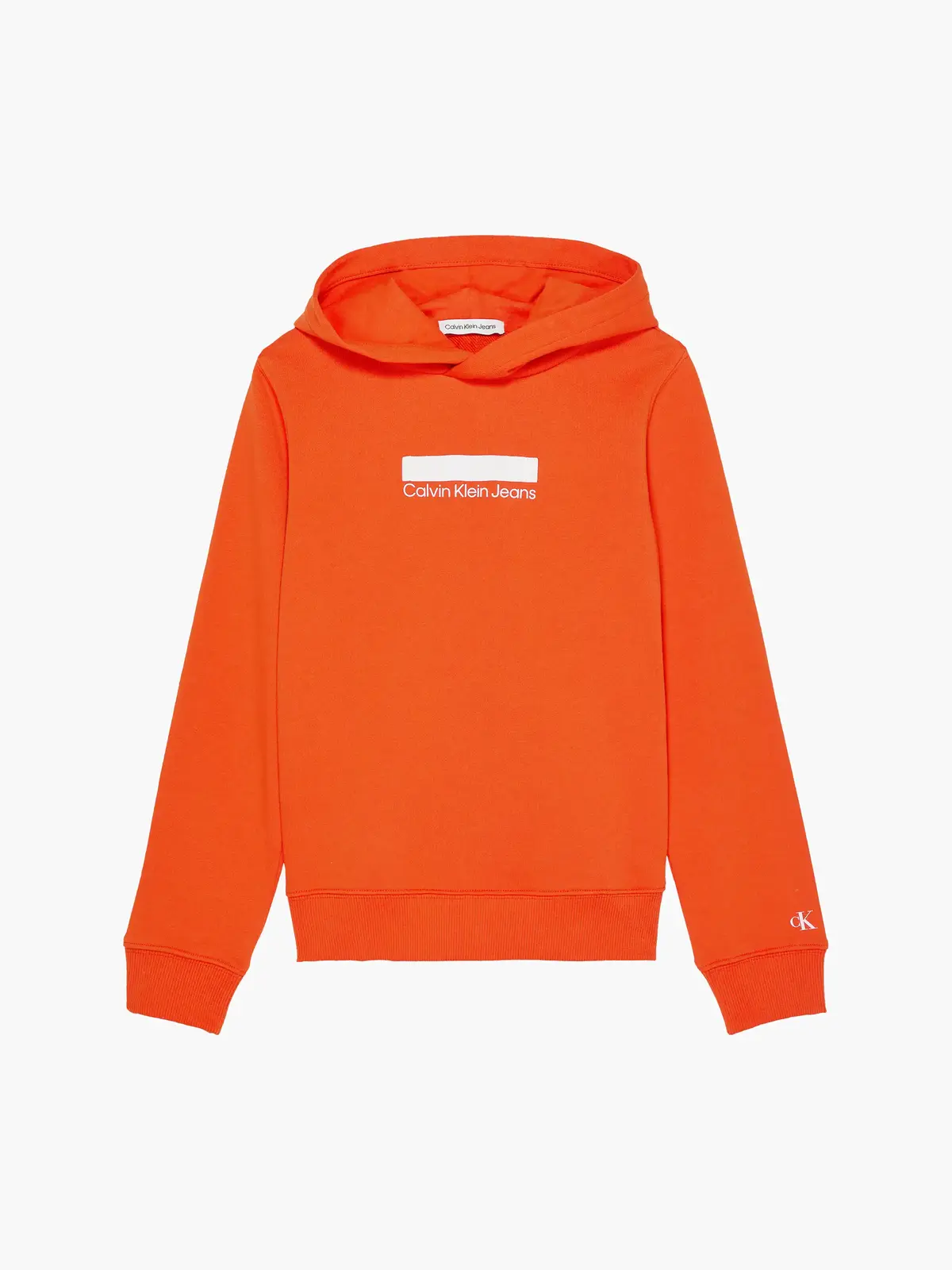 Calvin Klein SMALL BLOCK LOGO HOO Erkek Turuncu Hoodie