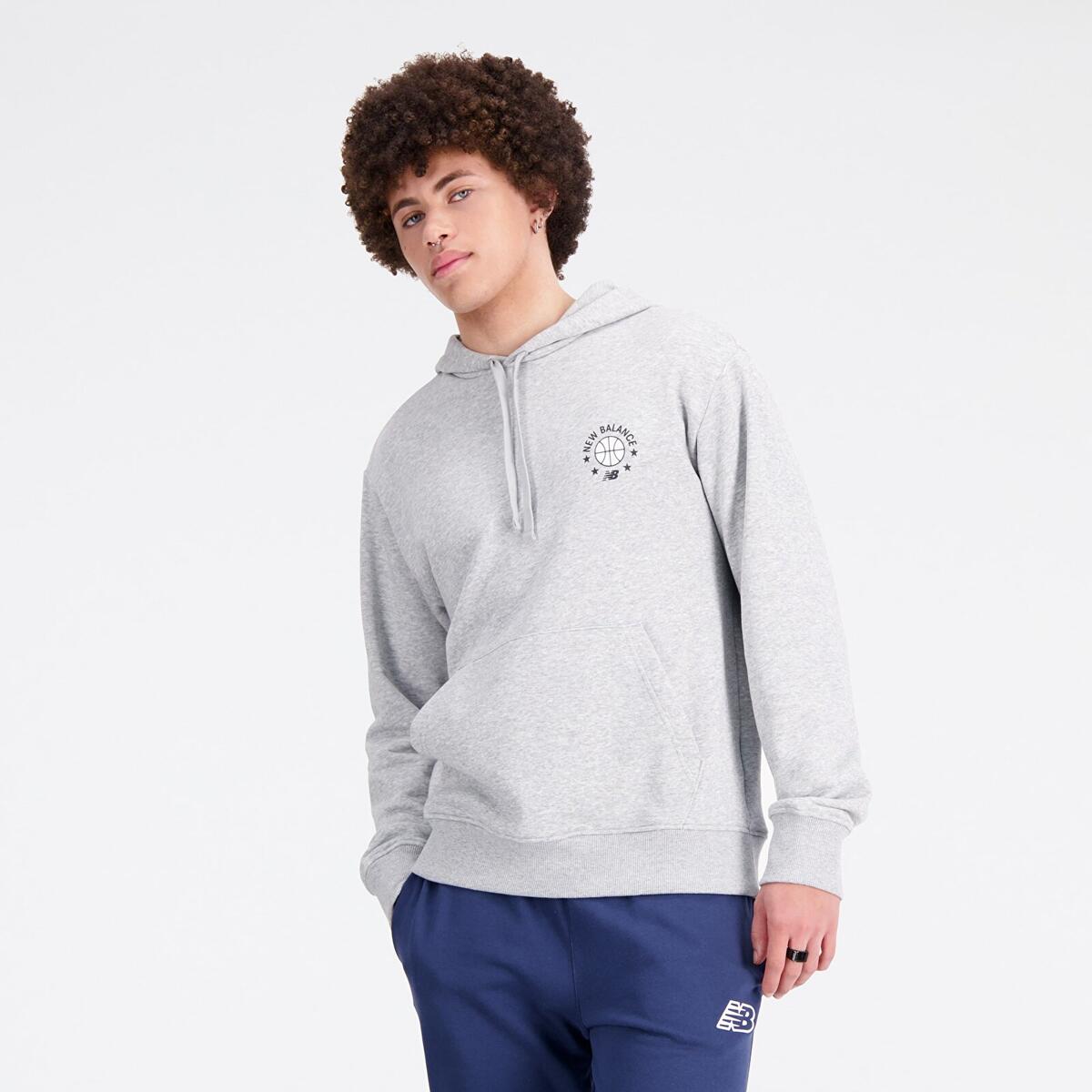 New Balance MNH1411 Erkek Gri Sweatshirt