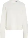 Calvin Klein LOGO EMBRO SWEATER, YBI Krem Kadın Sweatshirt