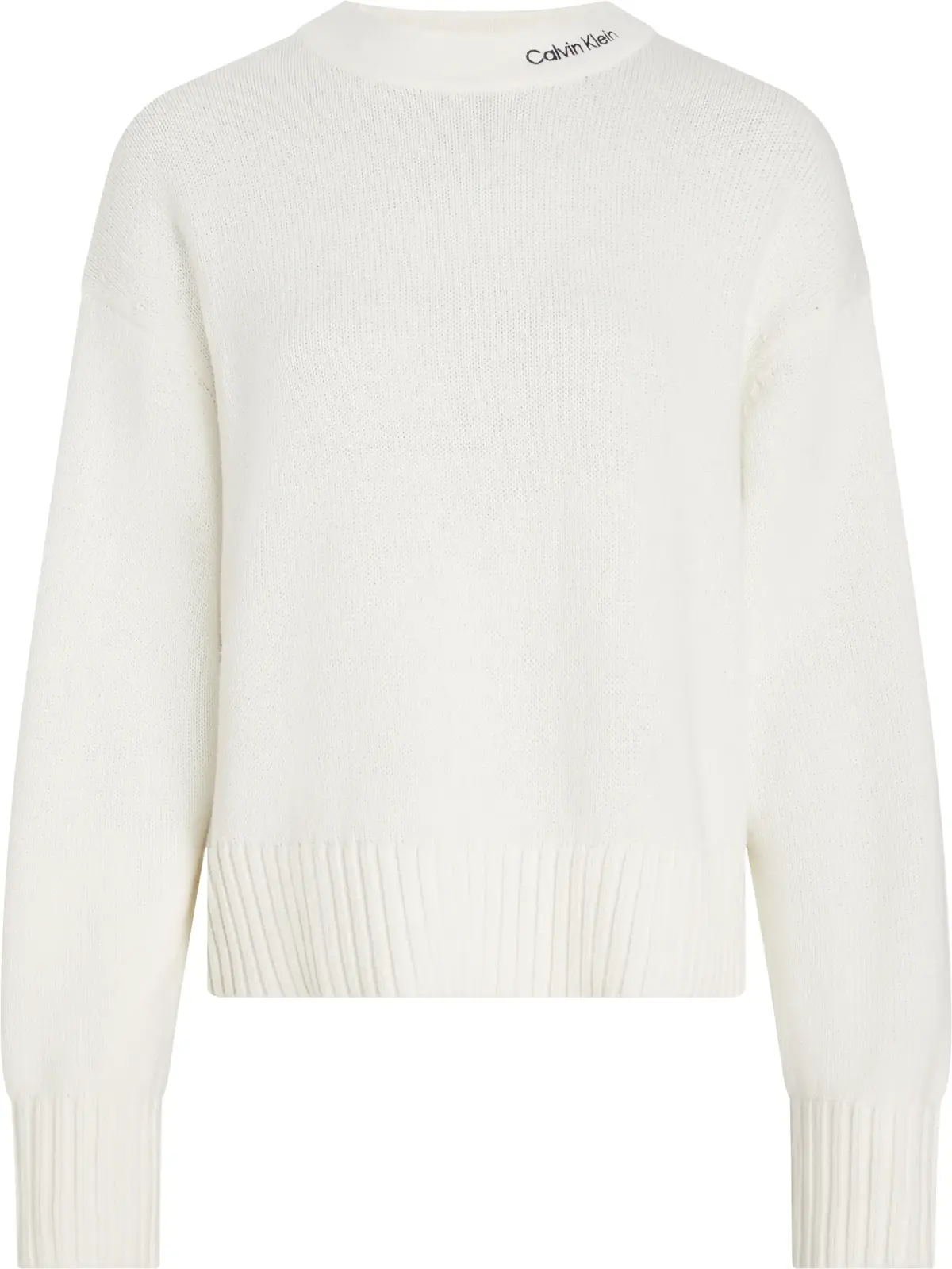 Calvin Klein LOGO EMBRO SWEATER, YBI Krem Kadın Sweatshirt