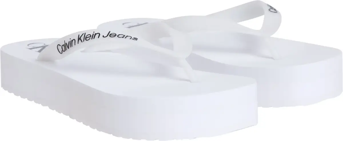 Calvin Klein BEACH SANDAL FLATFOR, 01W Beyaz Kadın Terlik