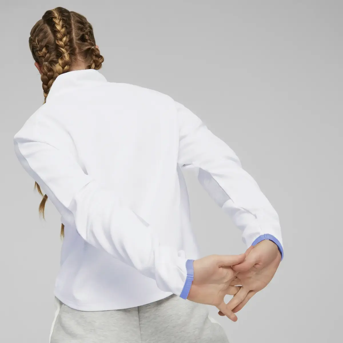 Puma EVOSTRIPE Half-Zip Crew PUMA White Beyaz Kadın Yarım Fermuarlı Sweatshirt
