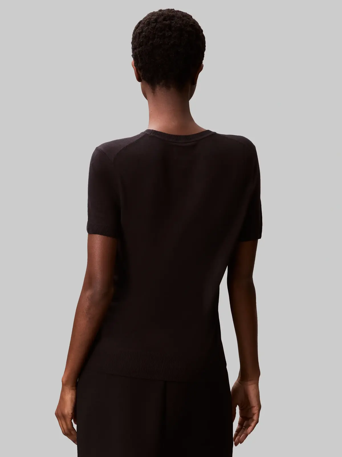Calvin Klein Fine Gauge Viscose S, UB1 Siyah Kadın Triko