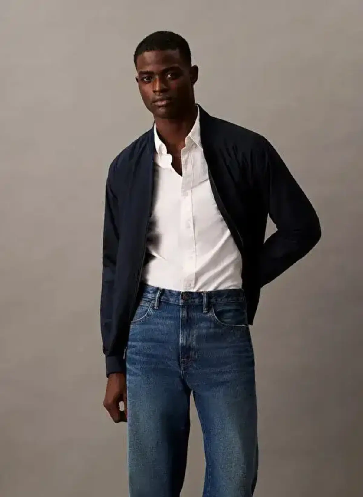 Calvin Klein LS MATTE BOMBER JACKET Mavi Erkek Ceket