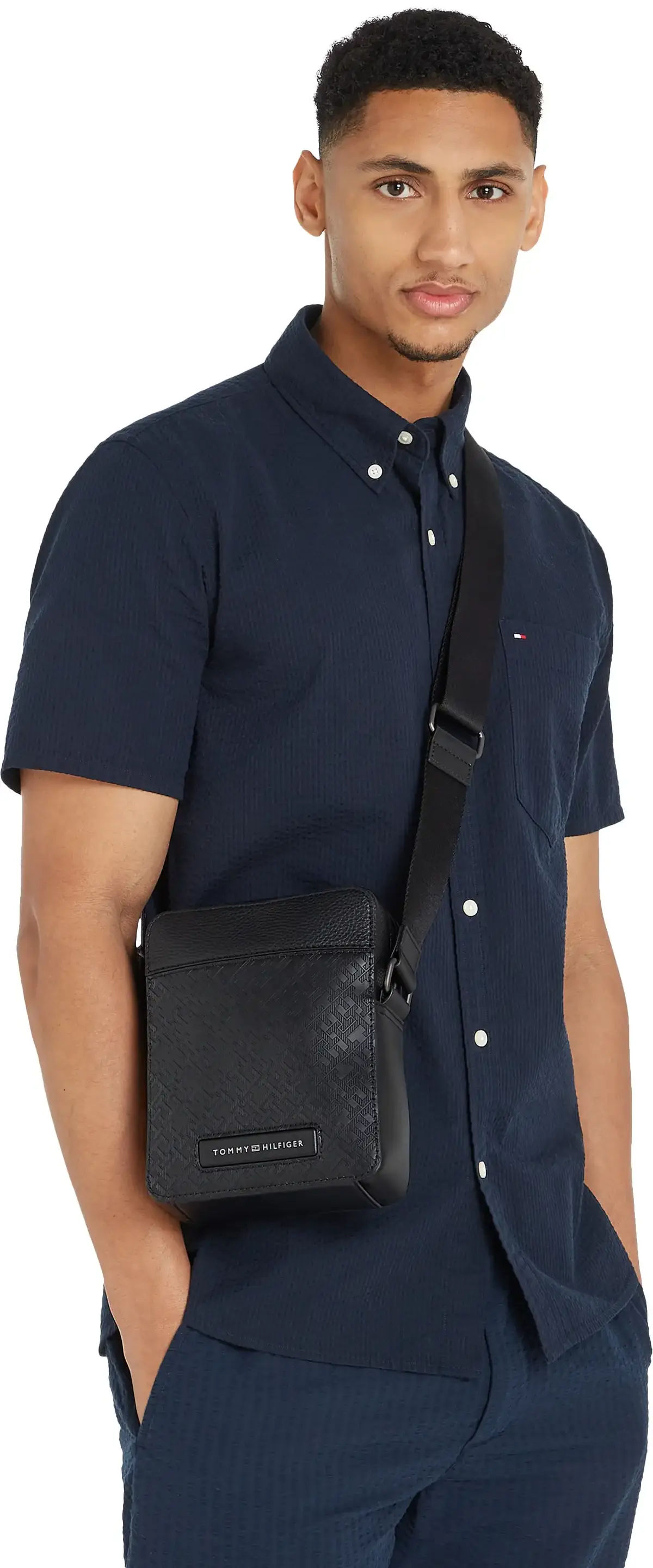 Tommy Hilfiger TH MONOGRAM MINI PRE, BDS Siyah Erkek Çanta & Cüzdan