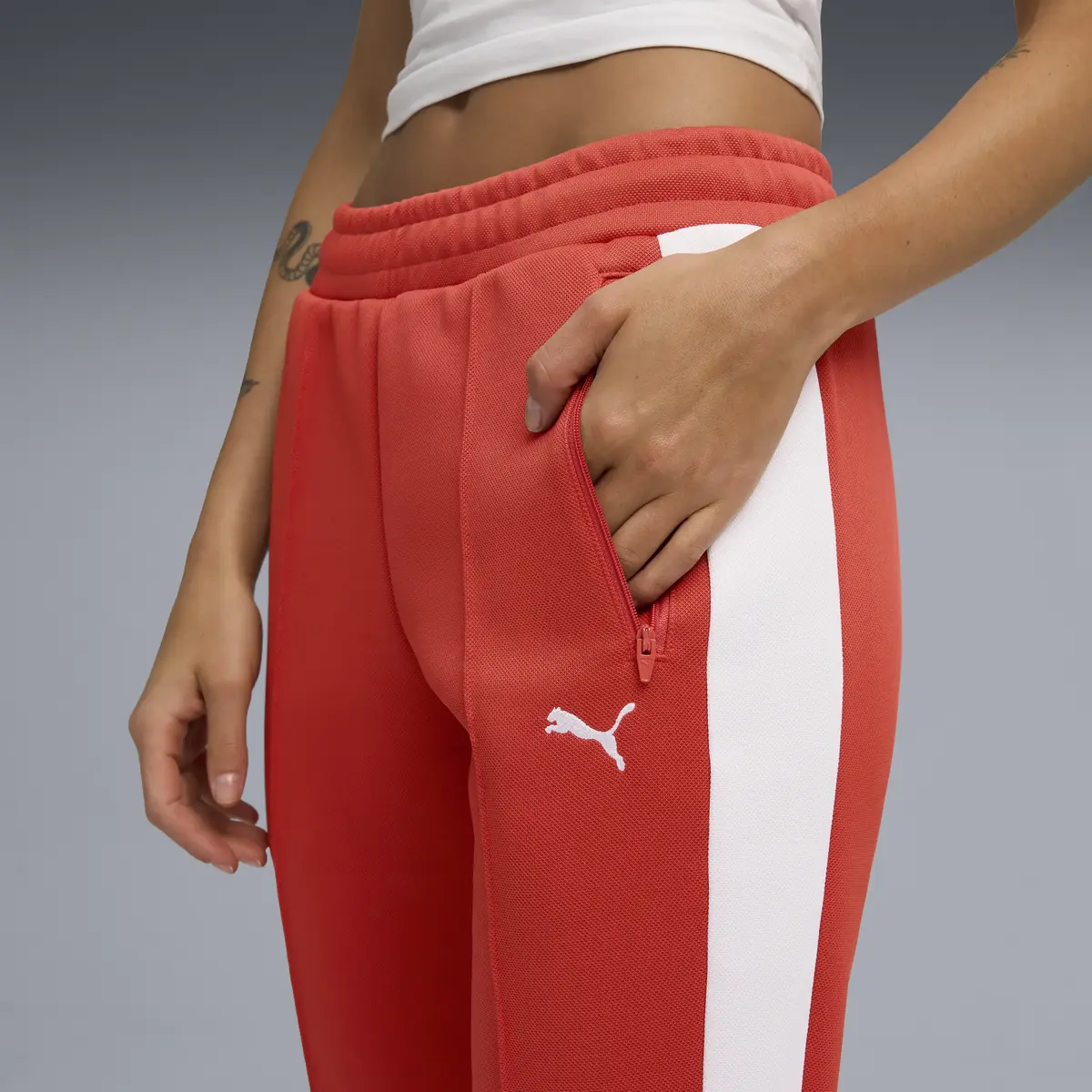 Puma T7 ALWAYS ON Slim TrackPants Kırmızı Kadın Eşofman Altı
