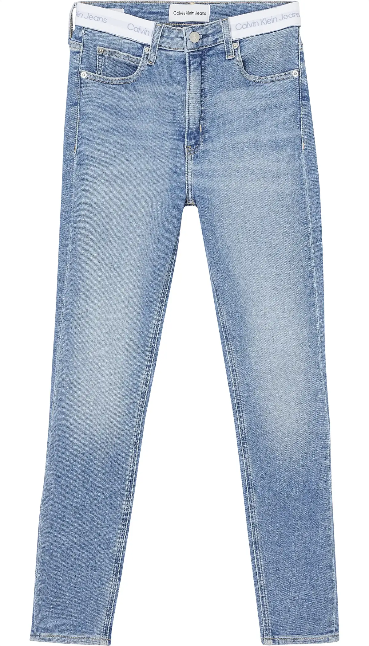 Calvin Klein HIGH RISE SUPER SKIN Kadın Mavi Kot Pantolon