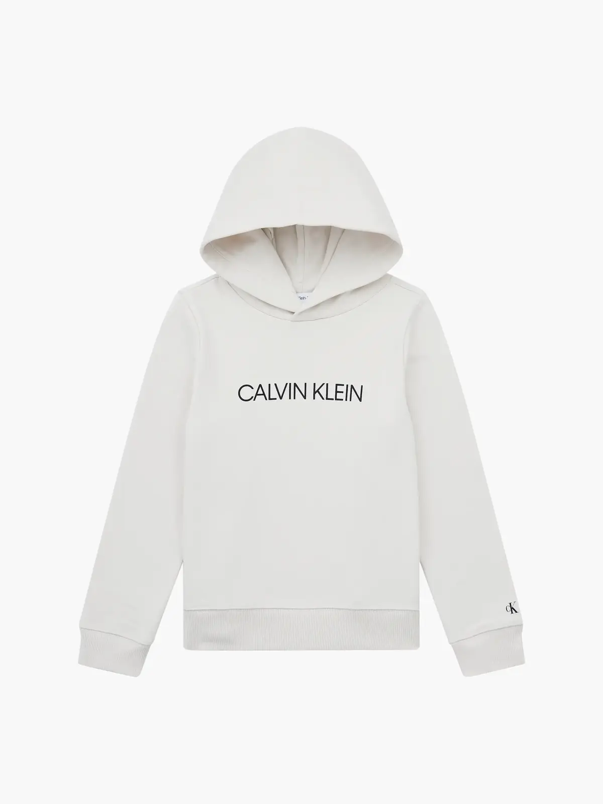 Calvin Klein INSTITUTIONAL LOGO H Erkek Krem Hoodie