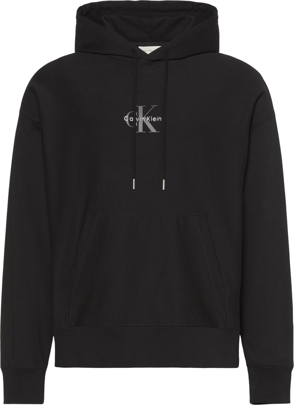 Calvin Klein PREMIUM TERRY MICRO MONOLOGO HOO Siyah Erkek Sweatshirt