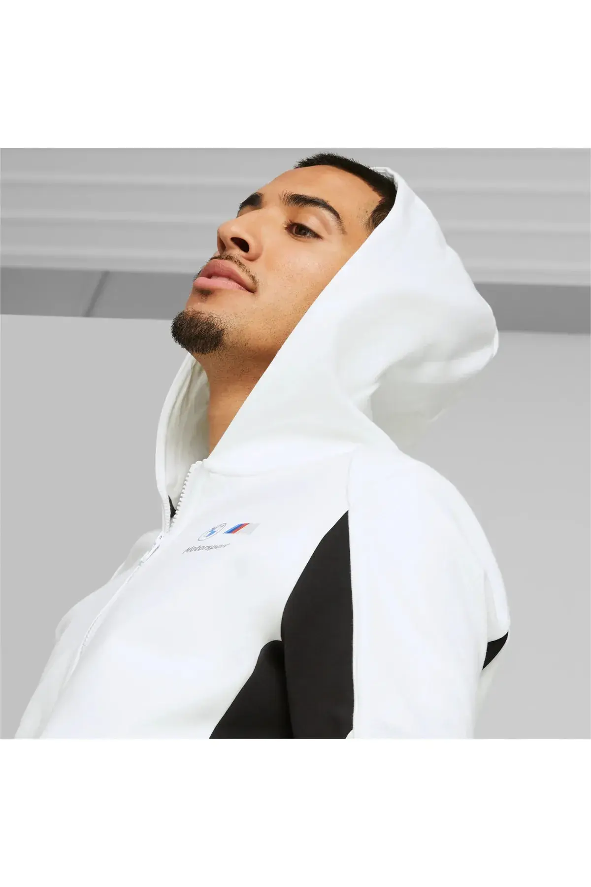 BMW MMS Hdd Sweat Jkt Erkek Beyaz Fermuarlı Sweatshirt