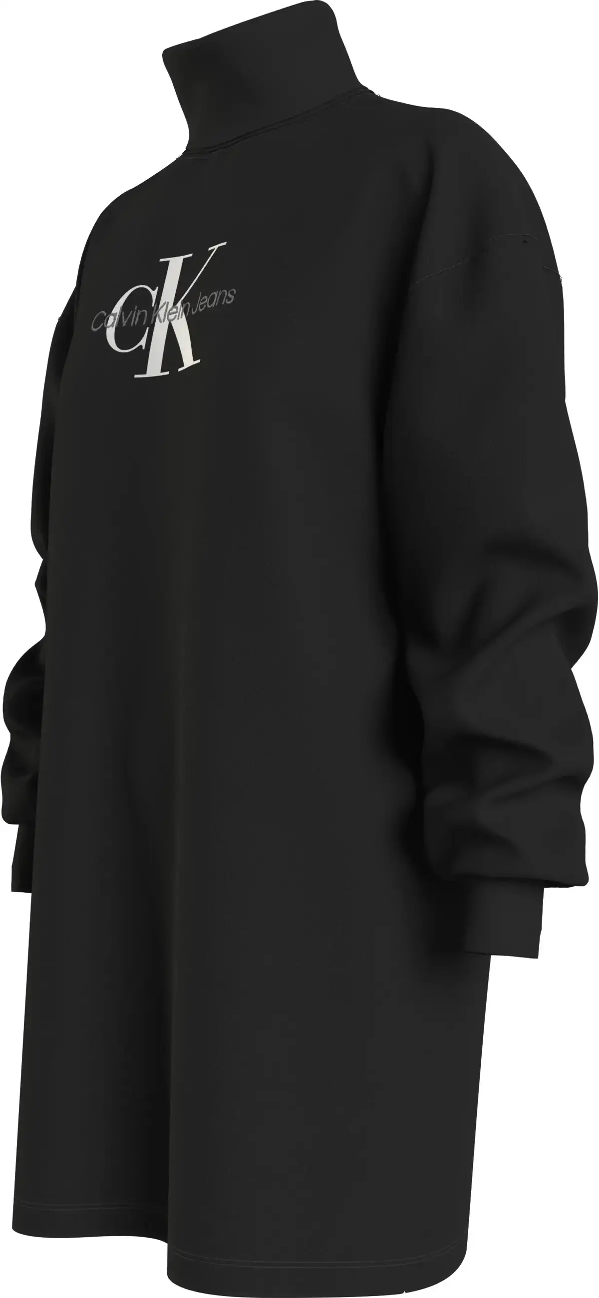 Calvin Klein MONOLOGO ROLL NECK D Kadın Siyah Elbise