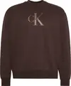 Calvin Klein LS EU 350TERRY MONOLOGO CN SWTSH Erkek Kahverengi Sweatshirt