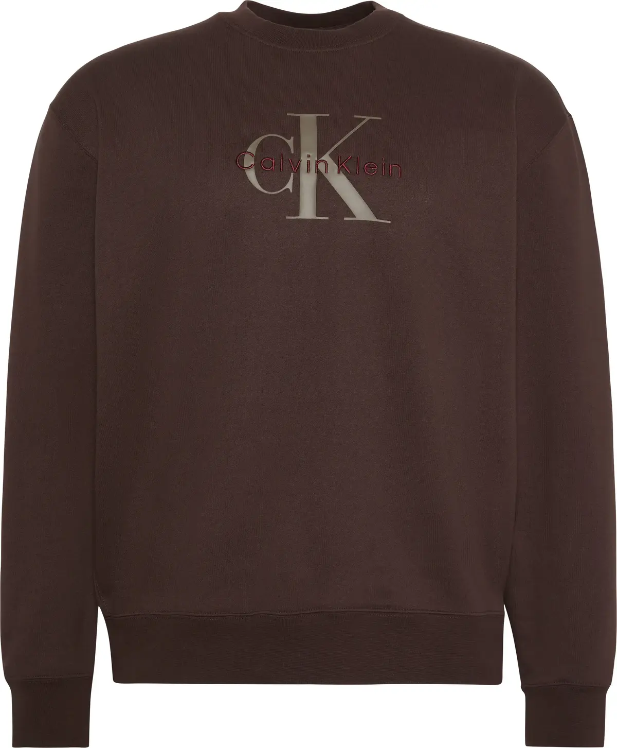 Calvin Klein LS EU 350TERRY MONOLOGO CN SWTSH Erkek Kahverengi Sweatshirt