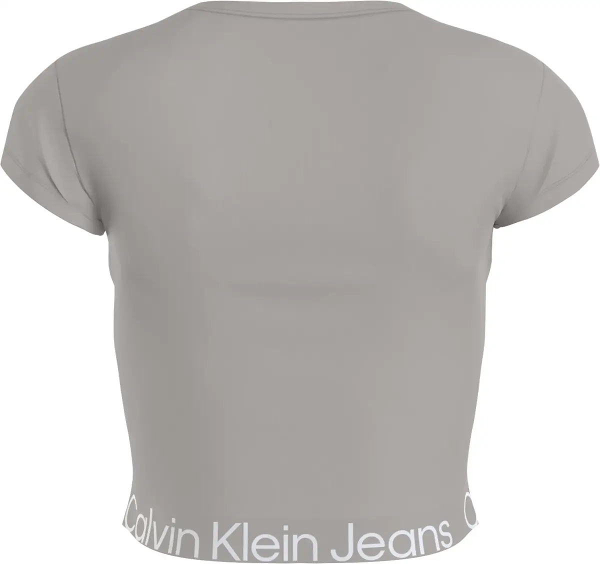 Calvin Klein LOGO TAPE RIB SHORT Kadın Gri T-Shirt