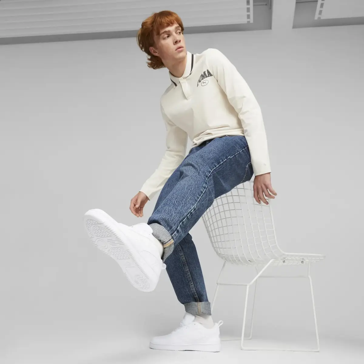 Puma Rebound v6 Low Beyaz Unisex Günlük Spor Ayakkabı