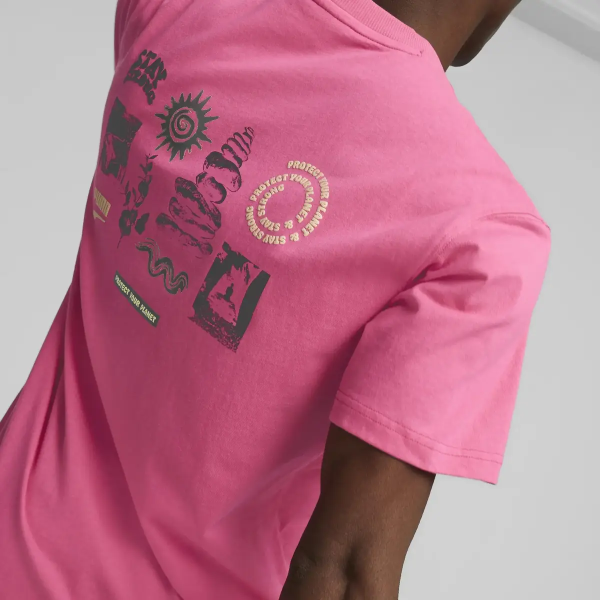 Puma DOWNTOWN Graphic Tee Pembe Erkek/Unisex T-Shirt