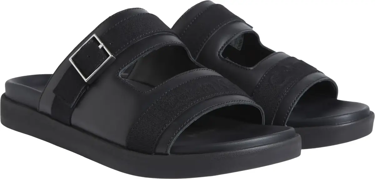 Calvin Klein DOUBLE STRAP W/ BUCK, BEH Siyah Erkek Terlik