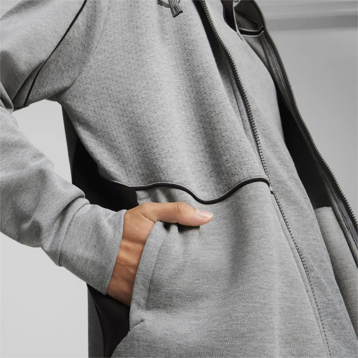 Puma BMW MMS Hooded Sweat Jacket Gri Erkek Fermuarlı Ceket