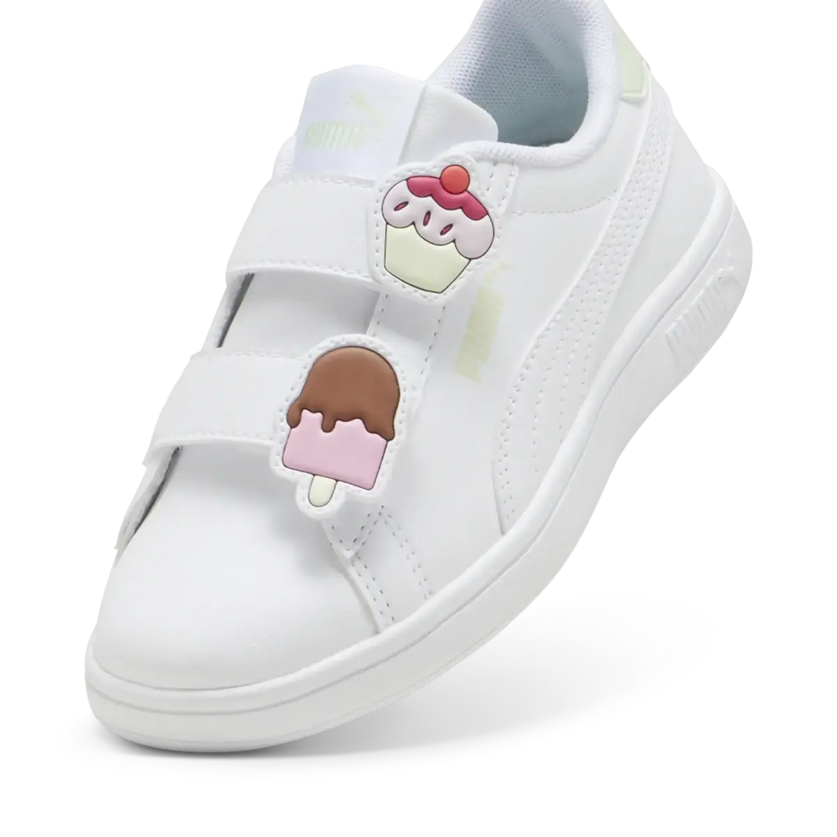 Puma Smash 3.0 Badges V PS Beyaz Kız Çocuk Spor Ayakkabı