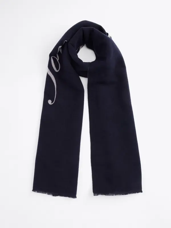 Tommy Hilfiger TH LOGO SCARF, 0GY Lacivert Kadın Eldiven-Atkı-Bere