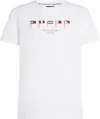 Tommy Hilfiger HILFIGER MULTI FLAGS, YBR Beyaz Erkek T-Shirt & Polo