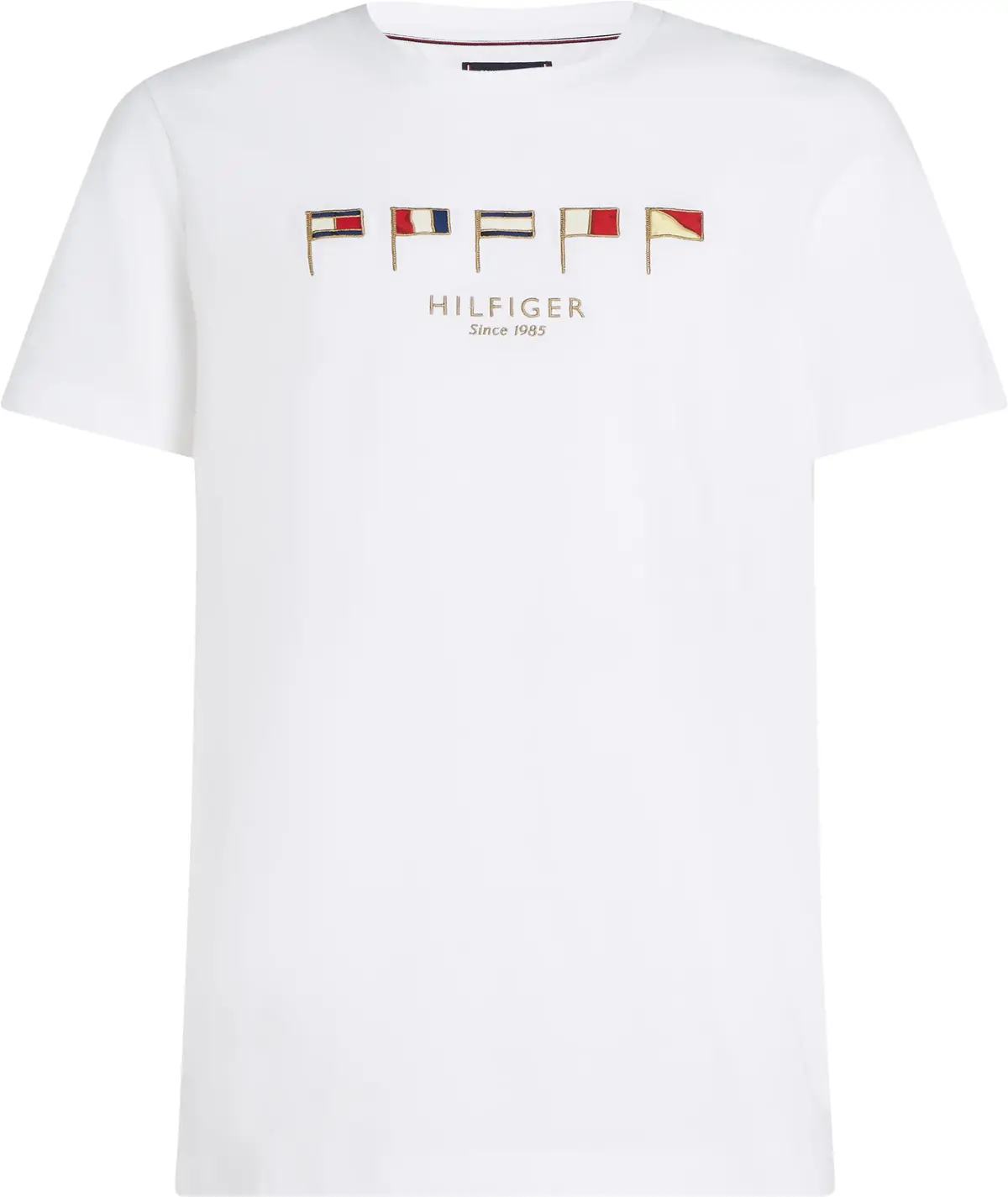 Tommy Hilfiger HILFIGER MULTI FLAGS, YBR Beyaz Erkek T-Shirt & Polo