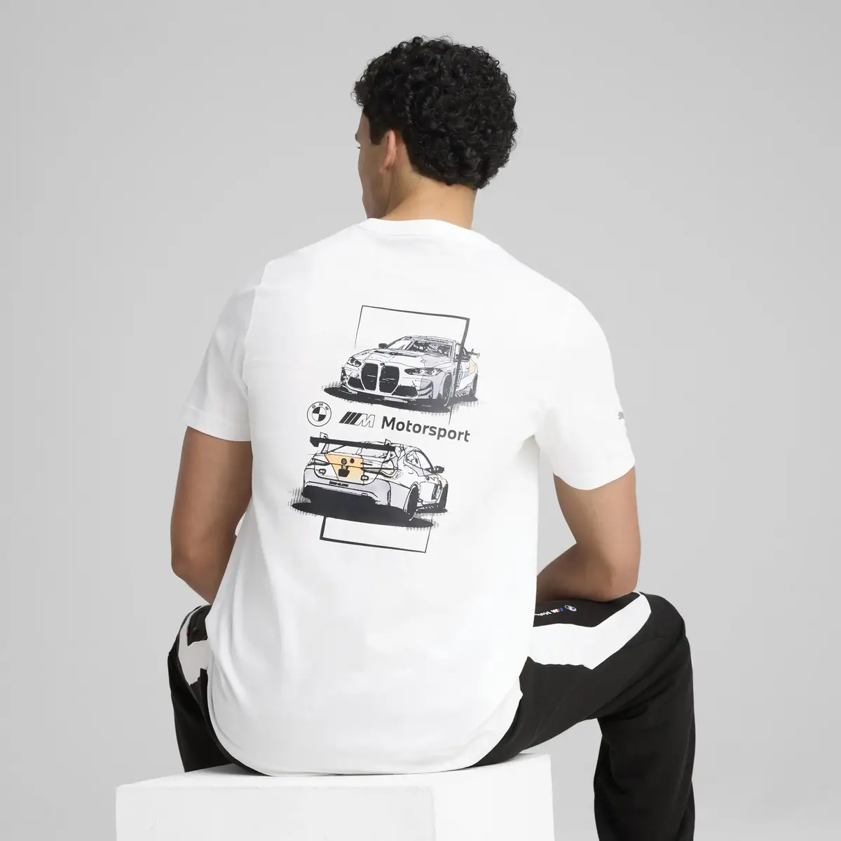 PUMA BMW MMS CAR GRAPHIC TEE 2 Beyaz Erkek T-Shirt