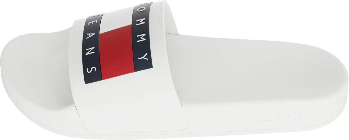 Tommy Hilfiger TOMMY JEANS FLAG POO, TCR Beyaz Kadın Terlik