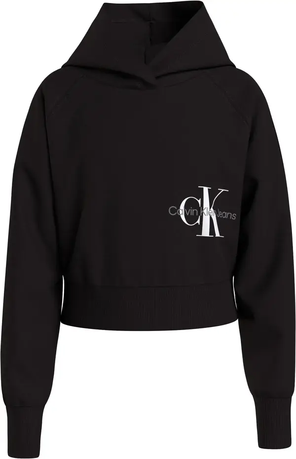 Calvin Klein MONOGRAM OFF PLACED Kadın Siyah Hoodie